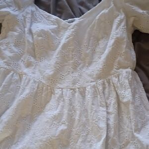 White Eyelet Kids' Dress - Classic Summer Style
